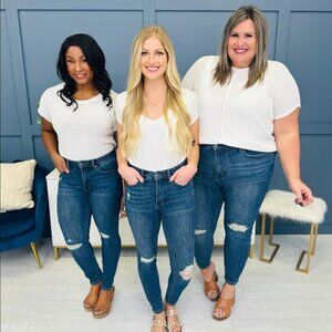 NWT Judy Blue Total Control Mid Rise Tummy Control Skinny Jeans Size 14W